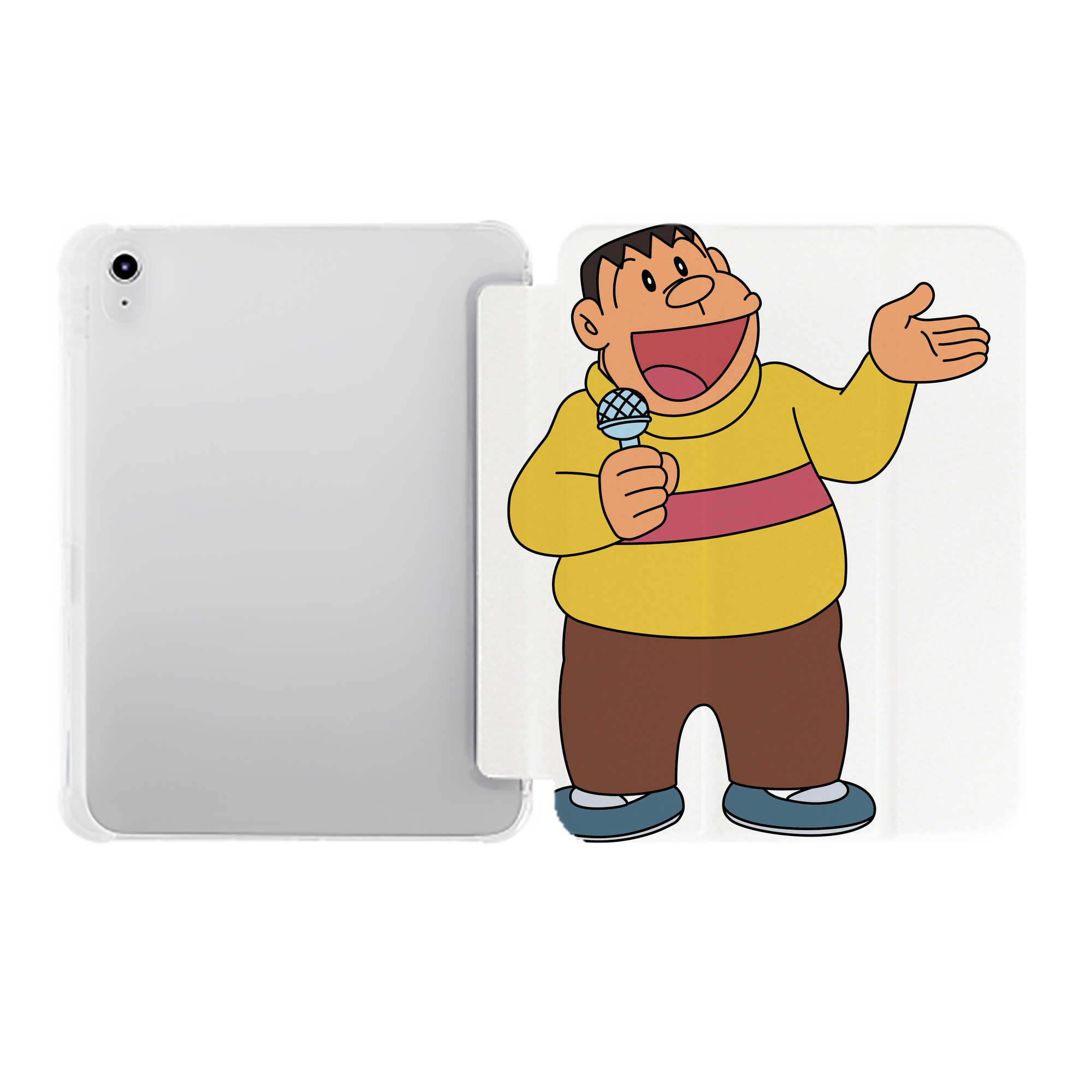 （画像用） ドラえもん 剛田武 Doraemon Gouta Takeshi IPad ケース ペン収納付き 三つ折りスタンド PUレザー×シリコン 対応機種9.5/10.5/10.9インチ